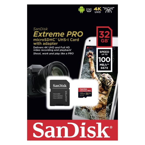 SanDisk Extreme Pro 4K microSD 32 GB  (4K)