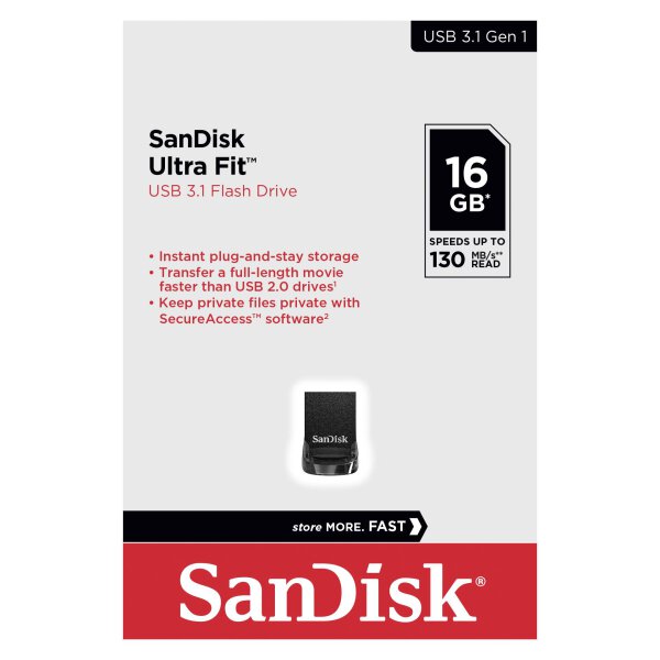 Sandisk Ultra Fit USB 3.1 Flash-Laufwerk 16 GB