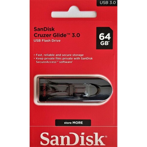 SanDisk Cruzer Glide 3.0 USB Flash Drive 64 GB