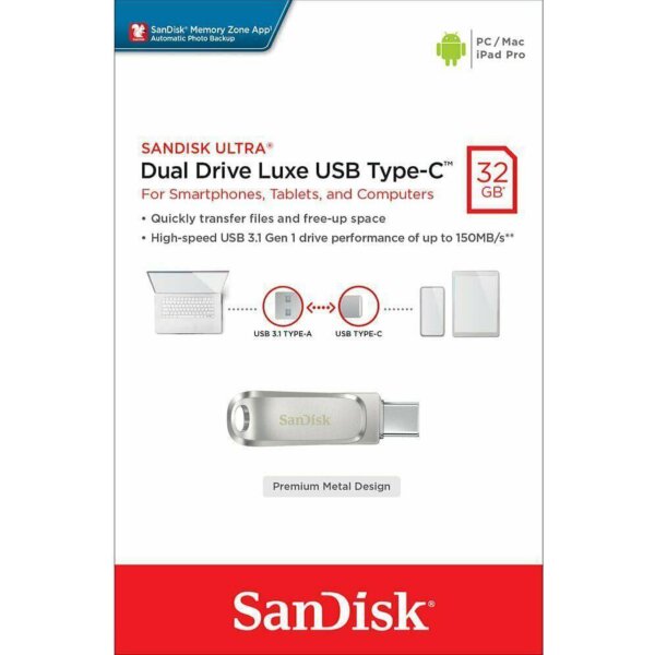 SanDisk Dual Drive Luxe USB Type-C 32GB