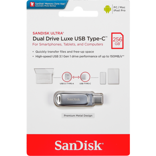 SanDisk Dual Drive Luxe USB Type-C 256GB