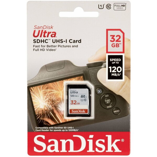 Sandisk Ultra SD Karte 80-120MB/s 32GB (120MB/s)