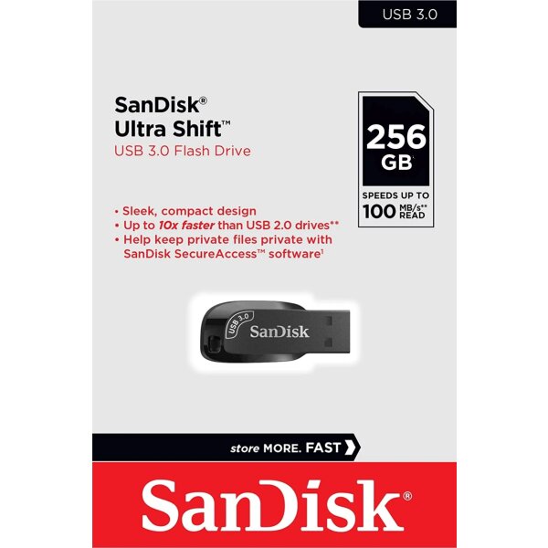 SanDiskUltra Shift 3.0 USB Flash Drive  256GB