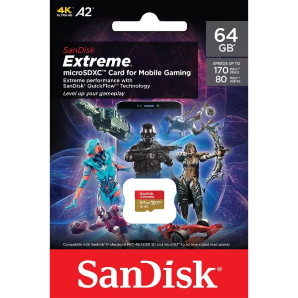 SanDisk Extreme 4K microSD GAMING 64 GB