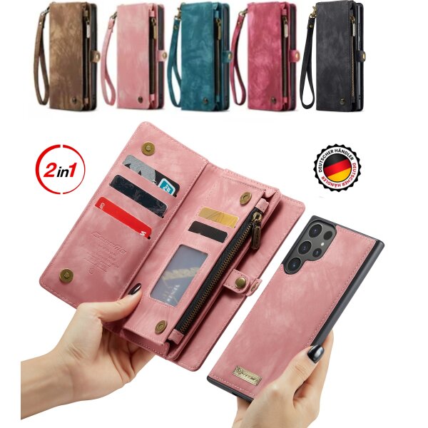 Caseme Samsung Hülle mit Zipper 2in1