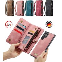 Caseme Samsung Hülle mit Zipper 2in1