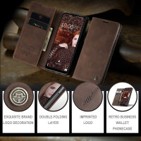Caseme Handyhülle für Samsung Samsung A17-Dunkelbraun
