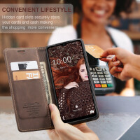 Caseme Handyhülle für Samsung Samsung A17-Dunkelbraun