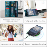 Caseme Samsung Hülle mit Zipper 2in1 Samsung S26 Ultra-Blau