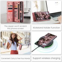 Caseme Samsung Hülle mit Zipper 2in1 Samsung A57 5G-Rosa