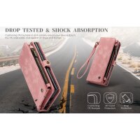 Caseme Samsung Hülle mit Zipper 2in1 Samsung A57 5G-Rosa