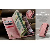 Caseme Samsung Hülle mit Zipper 2in1 Samsung A57 5G-Rosa