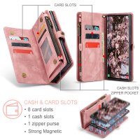 Caseme Samsung Hülle mit Zipper 2in1 Samsung A57 5G-Rosa